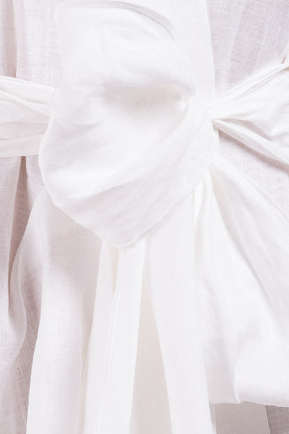 Linen Wrap Around Dress (with  Flower Applique)