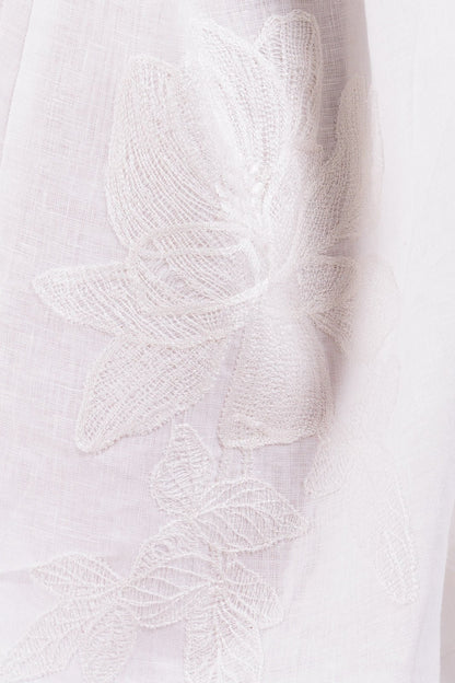 Linen Wrap Around Dress (with  Flower Applique)