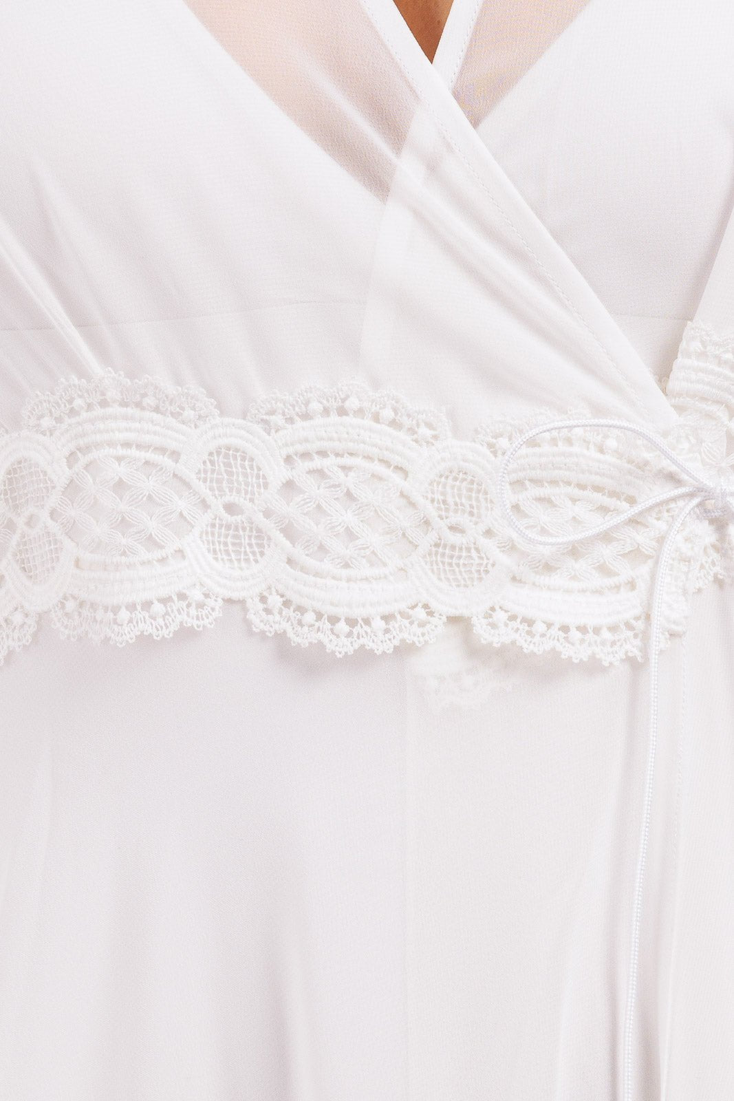 Long Plain Chiffon Robe Cover Up  (with lace finish)