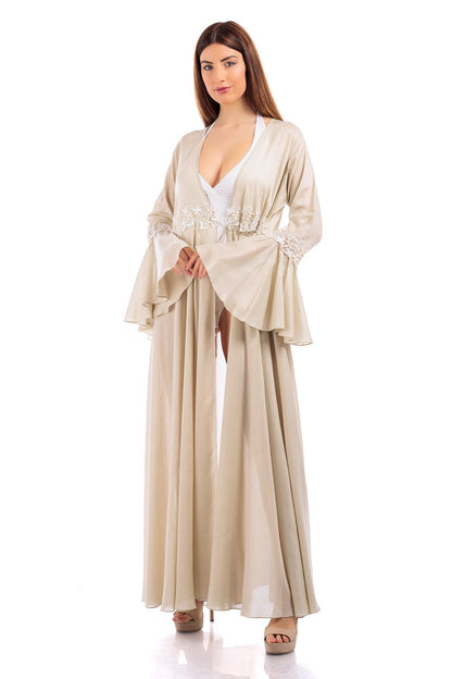 Long Wrap Dress (with lace finish)