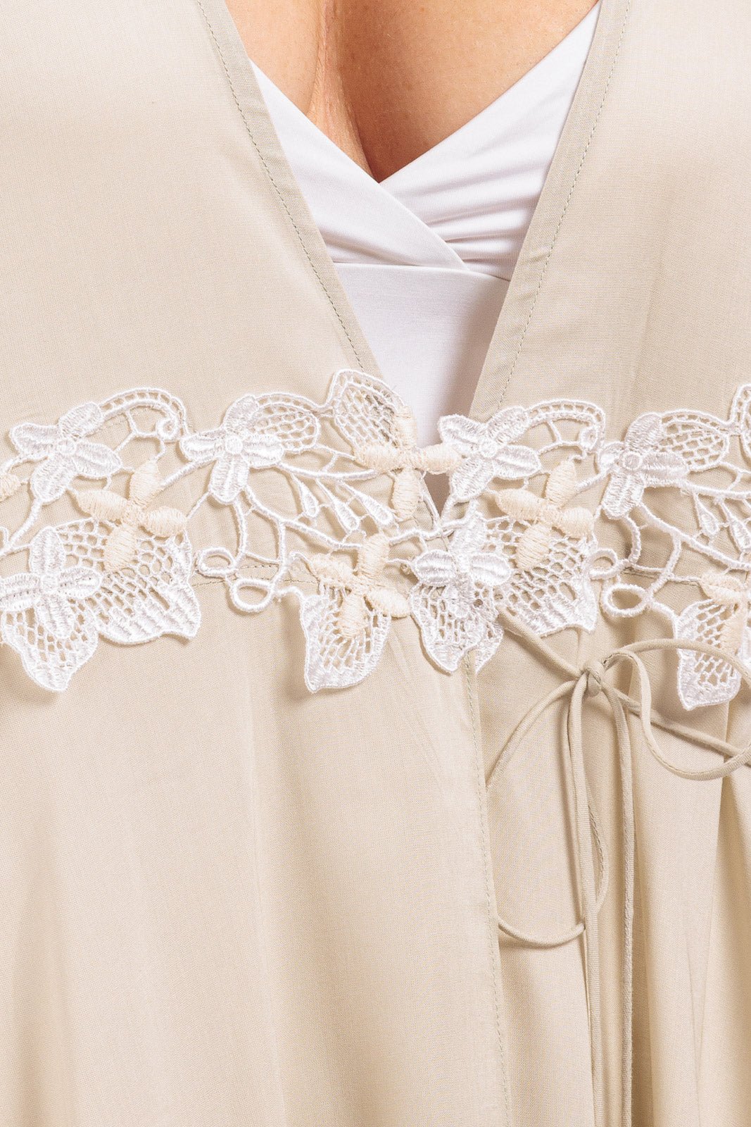 Long Wrap Dress (with lace finish)