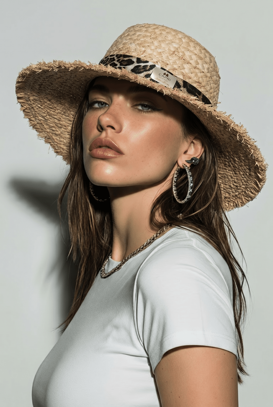 Natural Woven Frayed Edge Straw Hat - Hats - by CAPRI LIFESTYLE