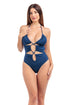 PLAIN CUT-OUT RUCHED SWIMSUIT - Basic by CAPRI LIFESTYLE