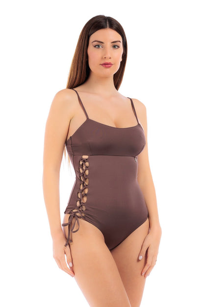 PLAIN HALTER SWIMSUIT