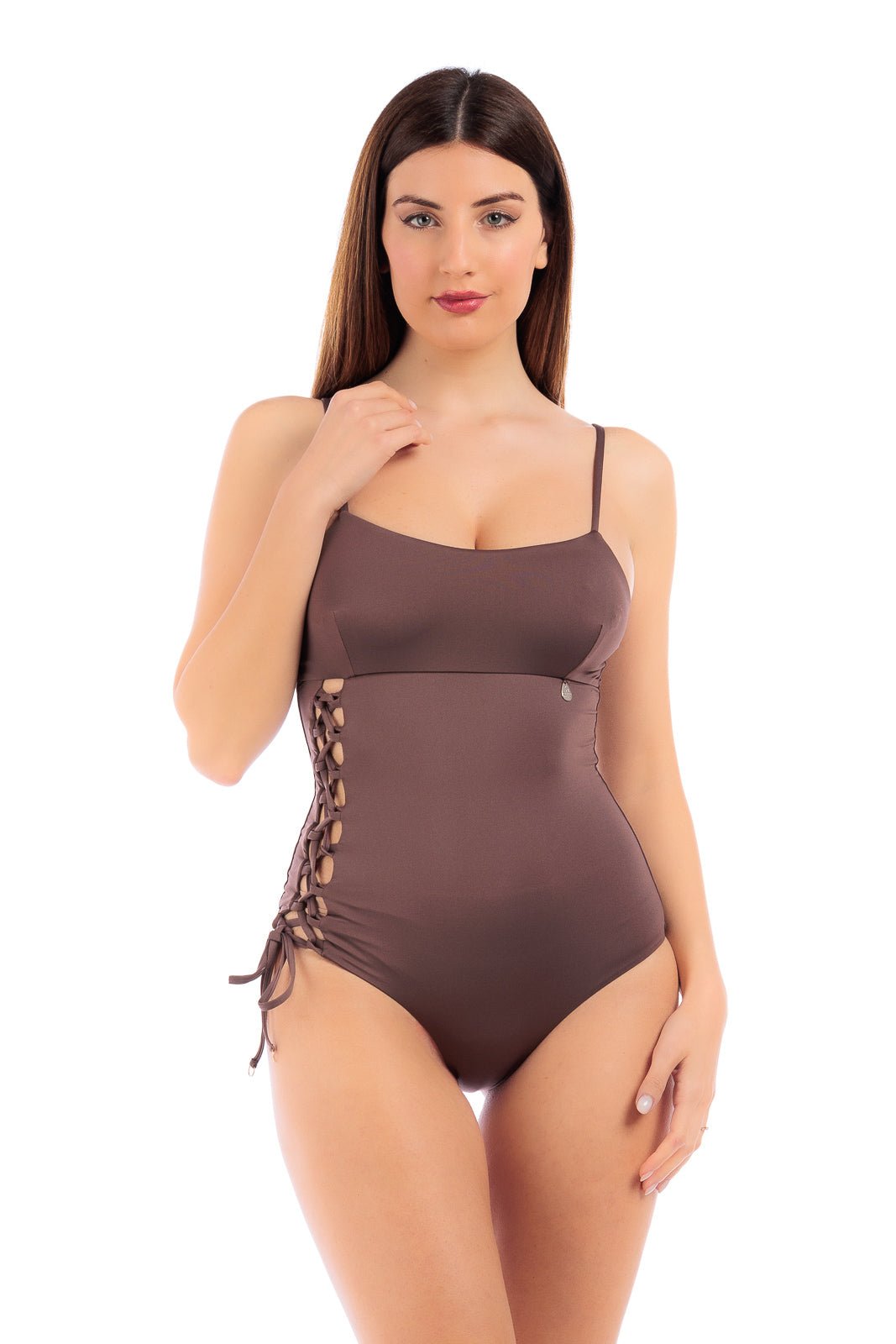 PLAIN HALTER SWIMSUIT
