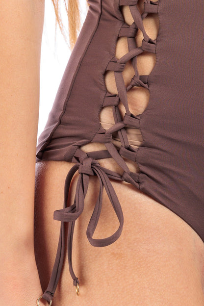 PLAIN HALTER SWIMSUIT