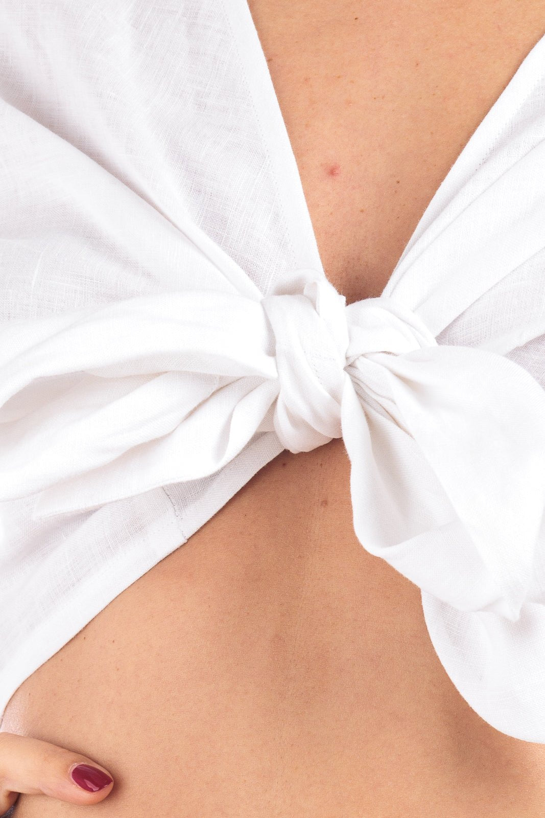 Plain Linen Flowy Blouse - Women&