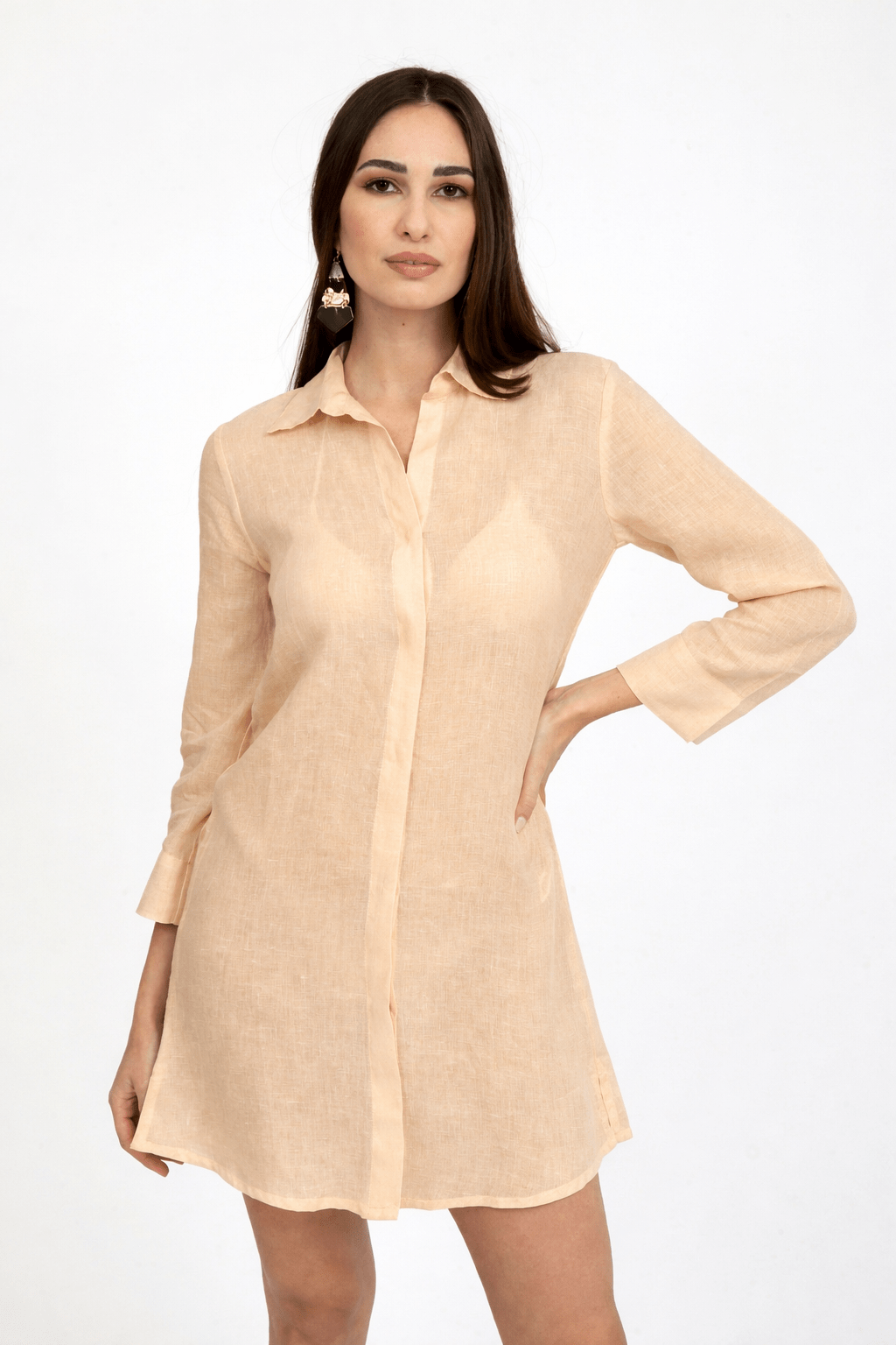 Plain Linen Polo Dress - by CAPRI LIFESTYLE