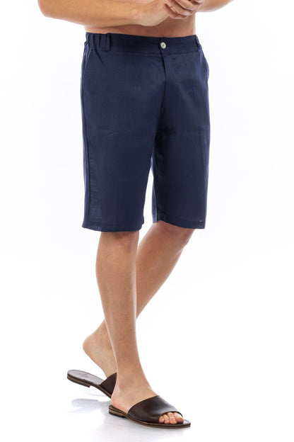 Plain Linen Shorts Bermuda