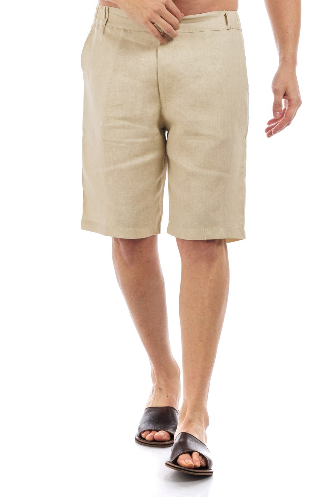 Plain Linen Shorts Bermuda