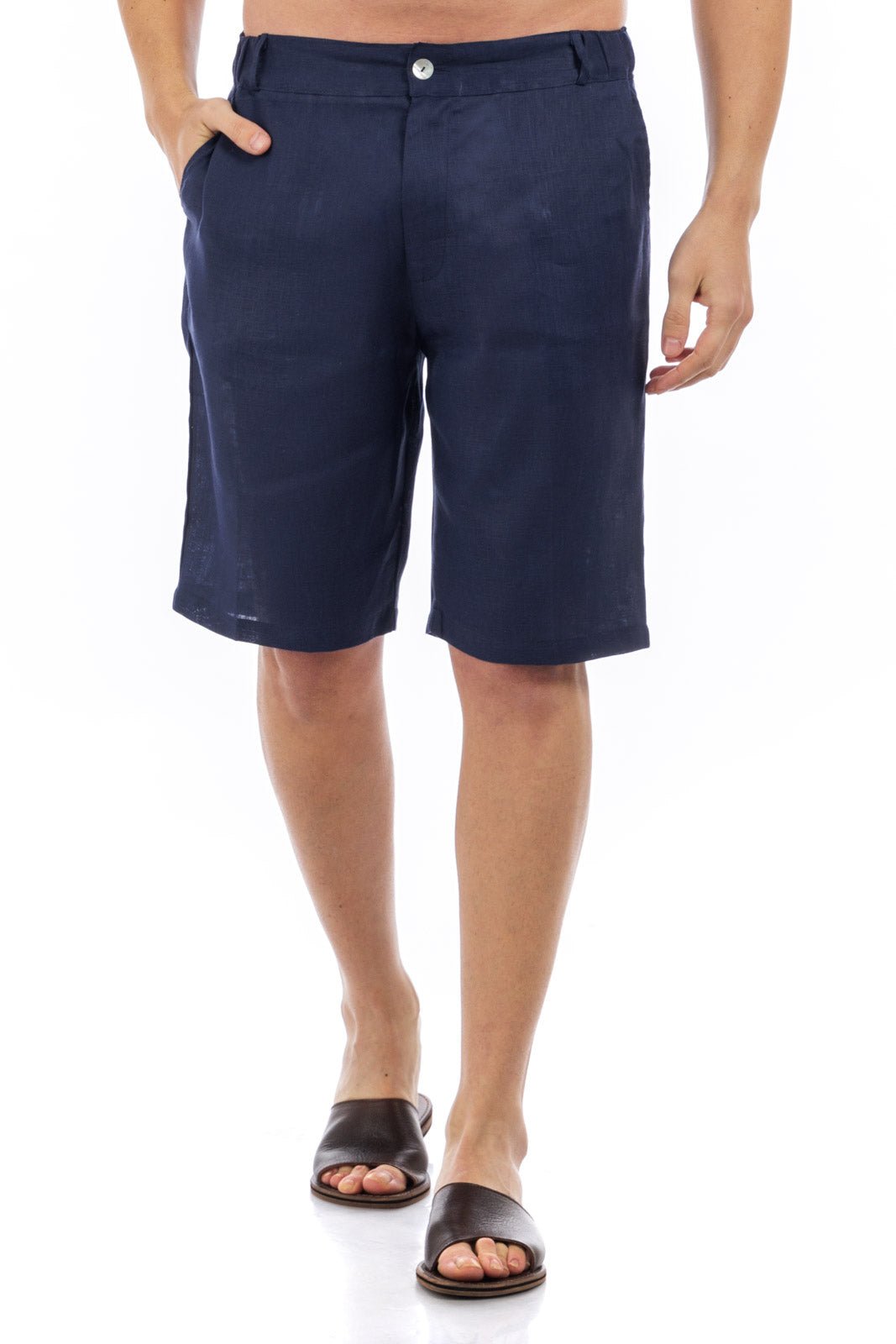 Plain Linen Shorts Bermuda