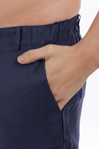 Plain Linen Shorts Bermuda