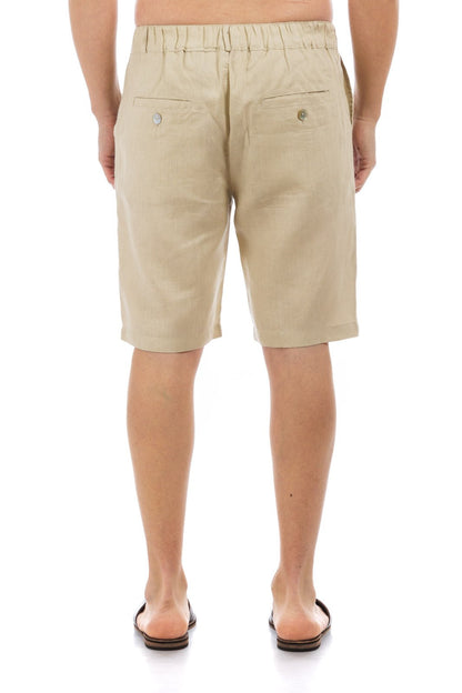 Plain Linen Shorts Bermuda