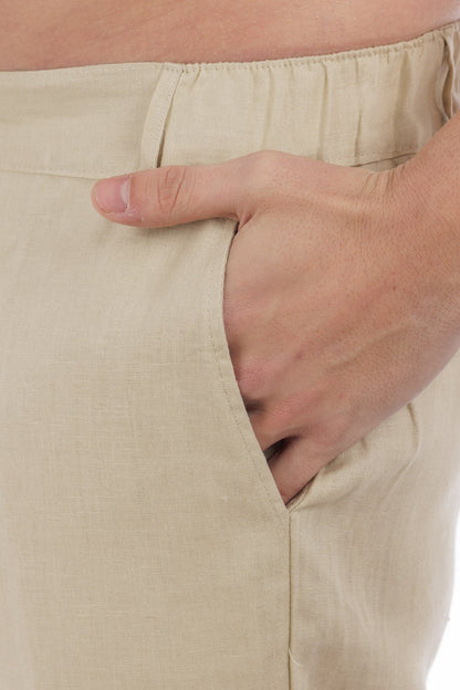 Plain Linen Shorts Bermuda