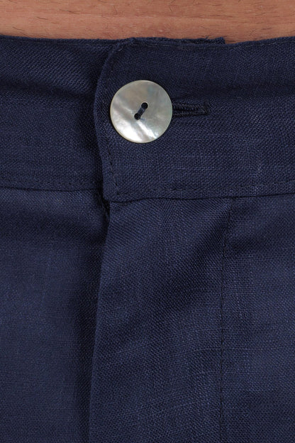 Plain Linen Shorts Bermuda