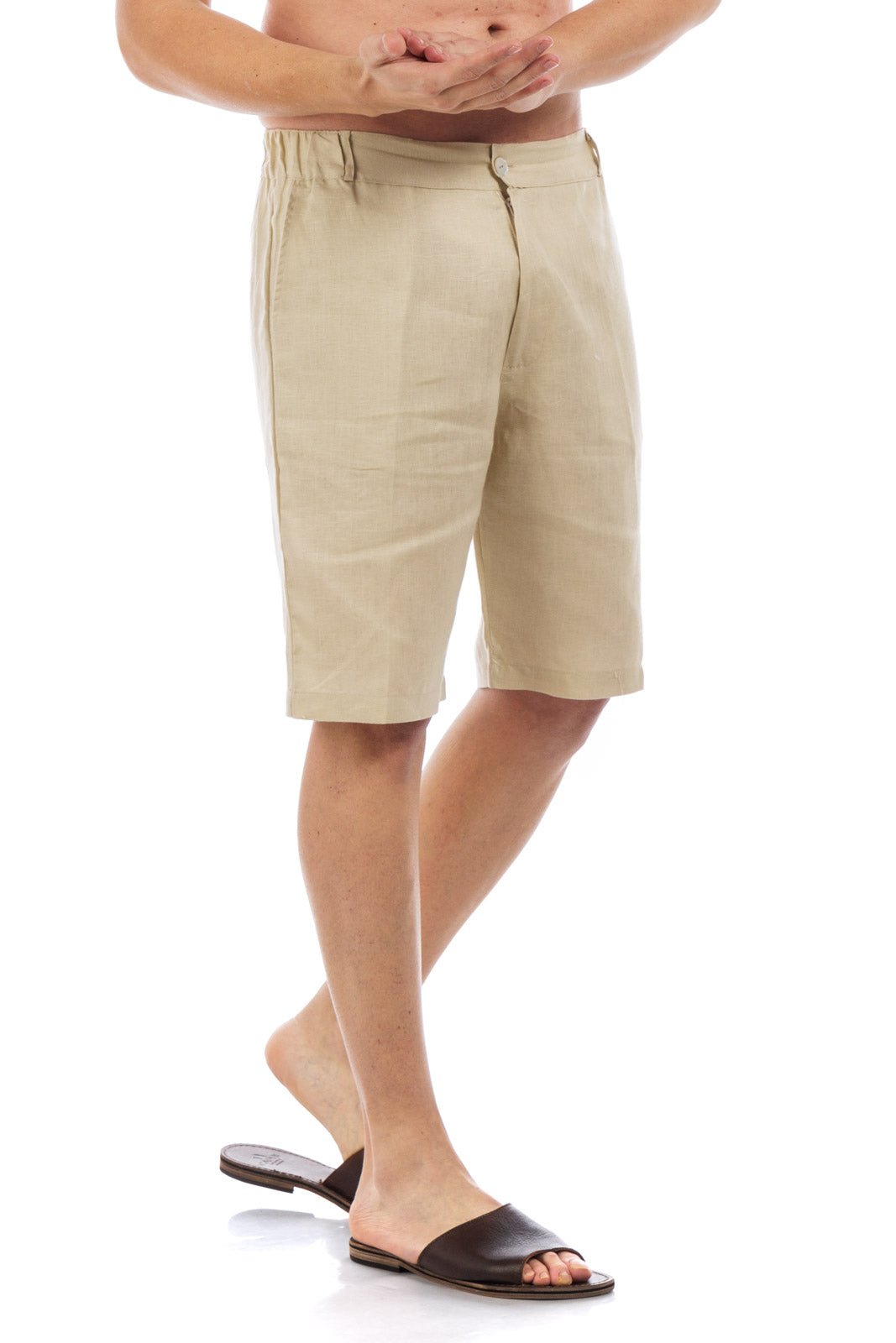 Plain Linen Shorts Bermuda