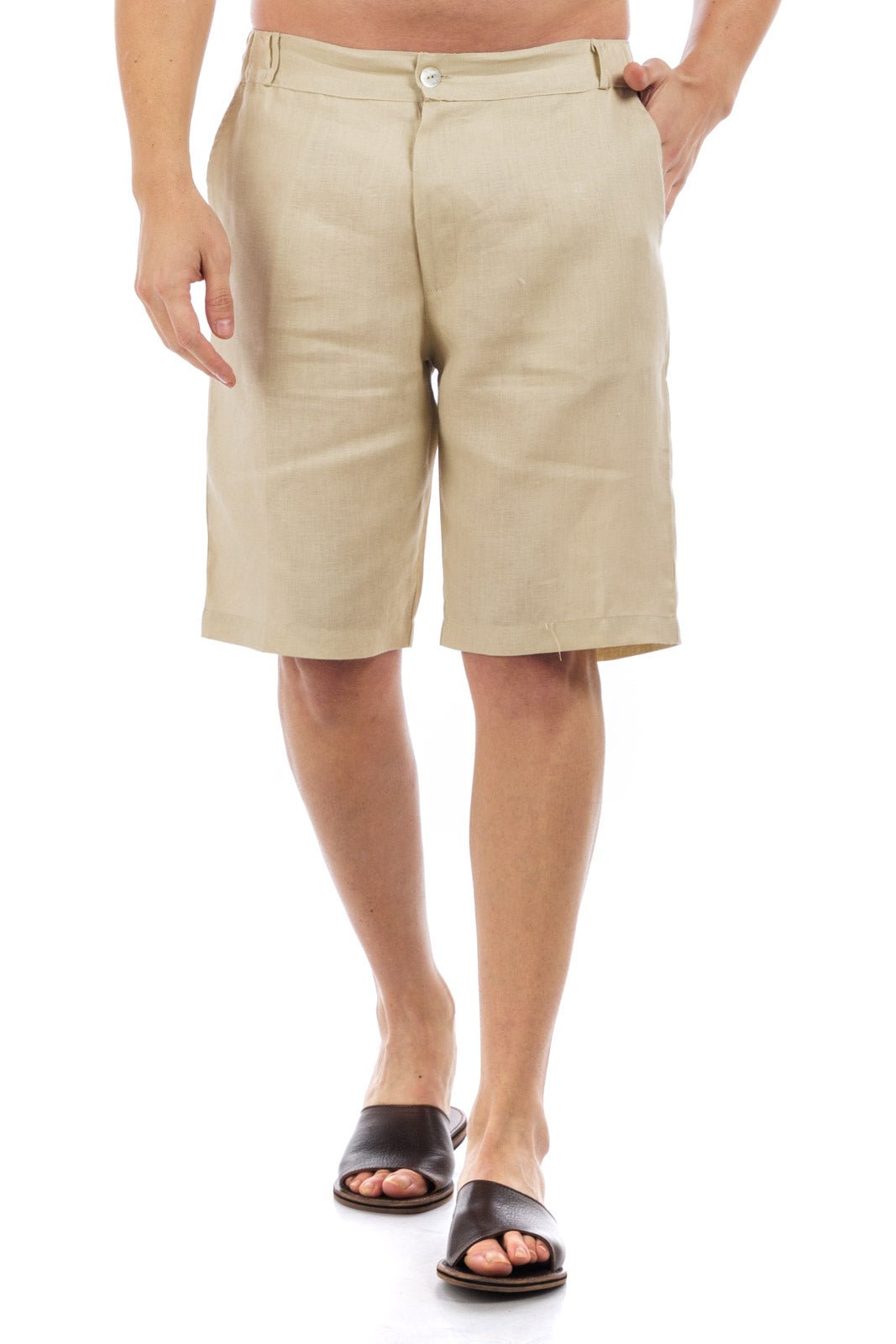 Plain Linen Shorts Bermuda