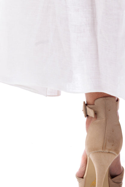 Plain Long Linen Skirt