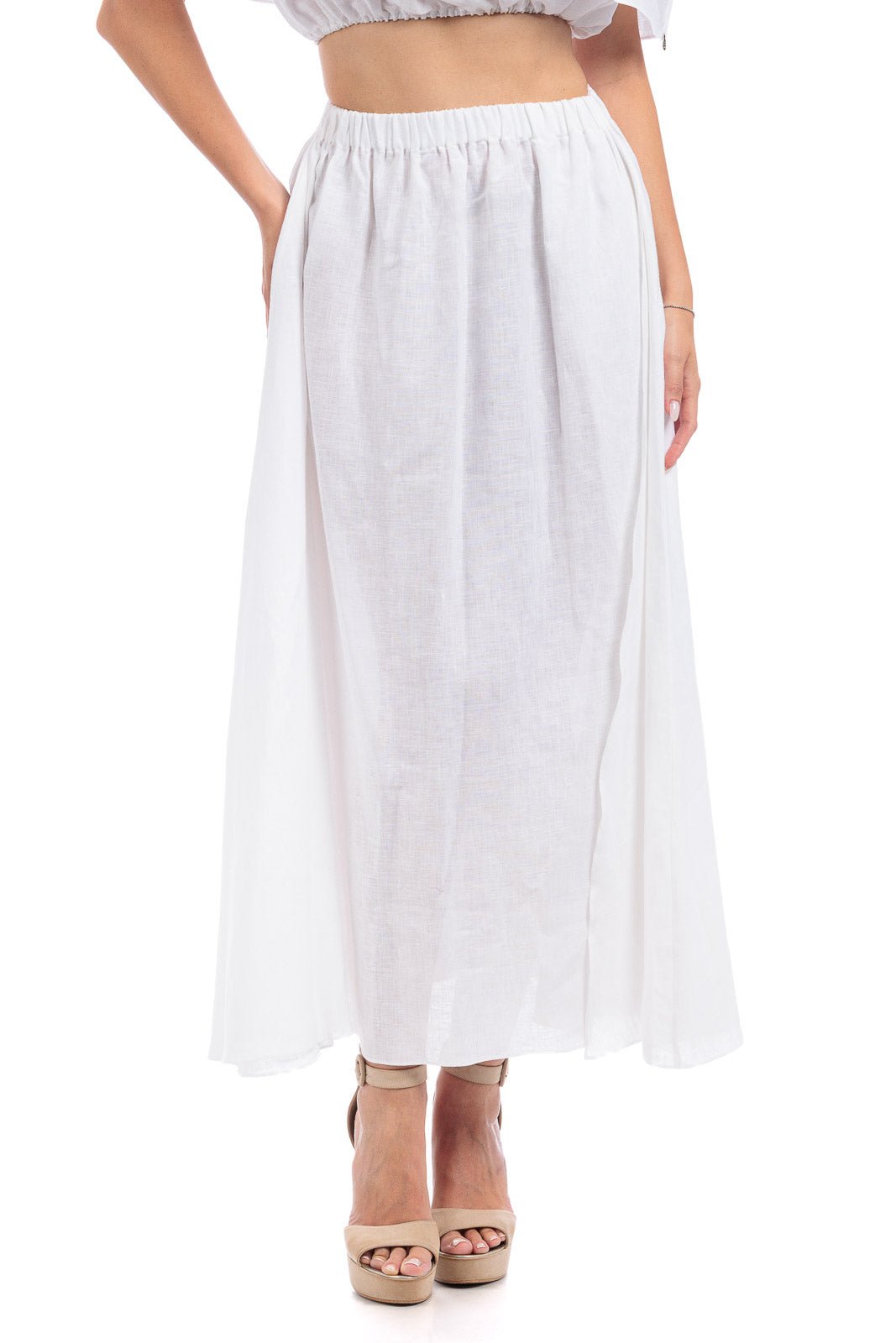 Plain Long Linen Skirt
