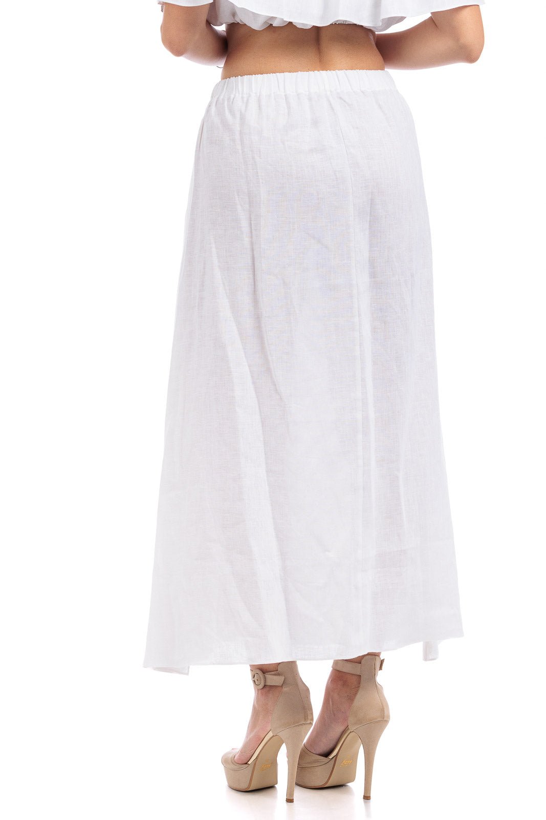 Plain Long Linen Skirt