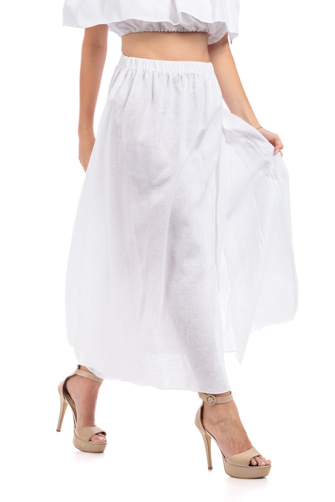 Plain Long Linen Skirt