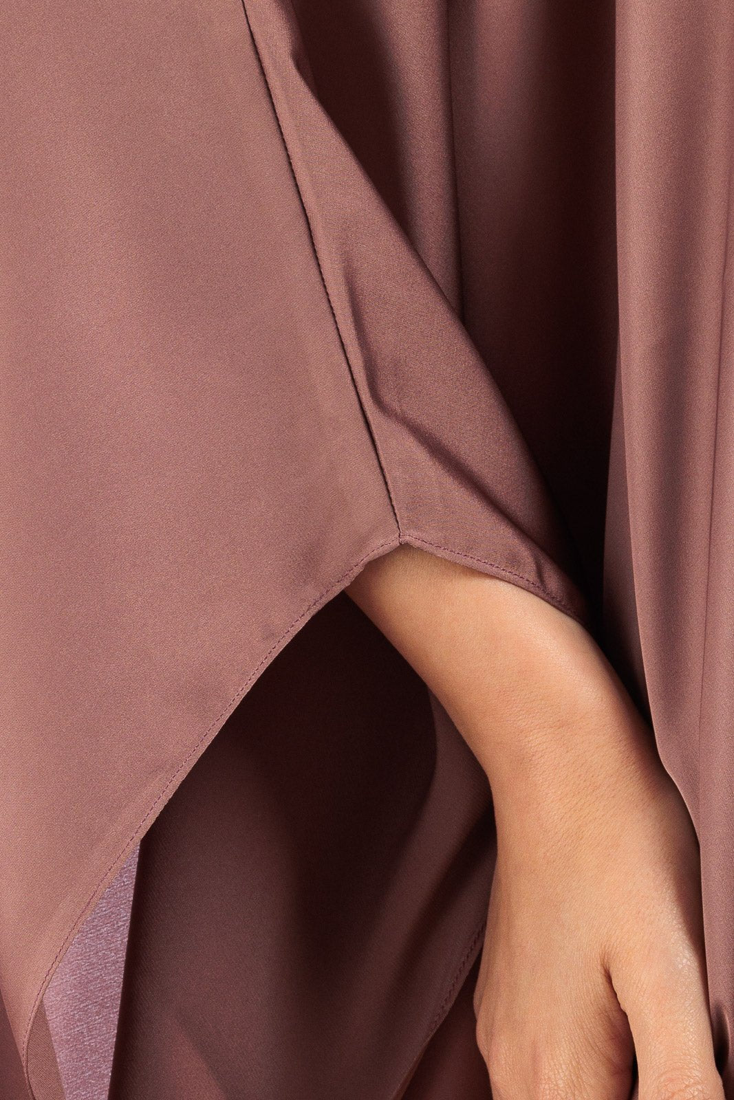 Plain Silk V-neck Kaftan