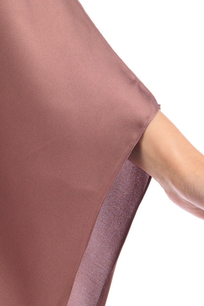 Plain Silk V-neck Kaftan