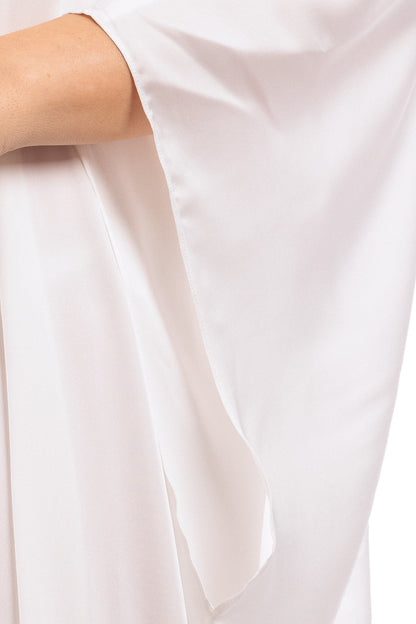 Plain Silk V-neck Kaftan