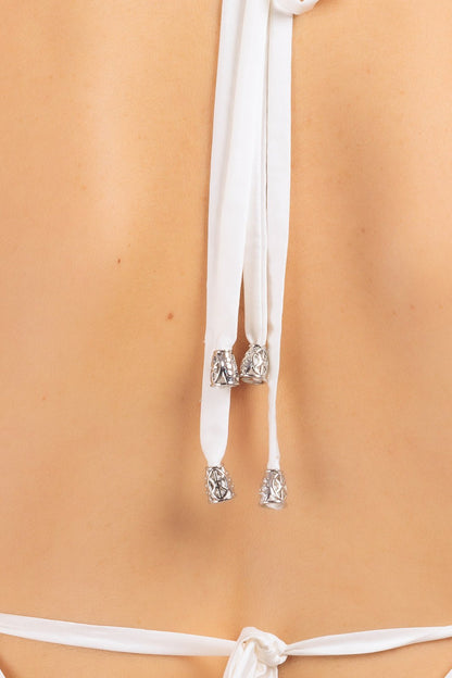 Plain V-neck Silk Dress