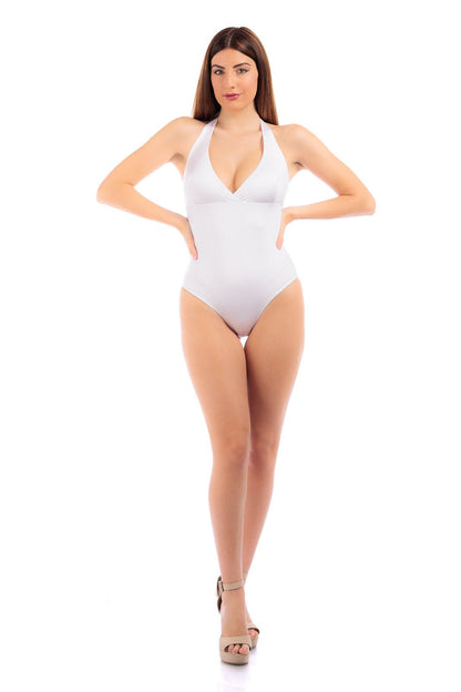 Plain V-Neck Swimsuit by CAPRI LIFESTYLE