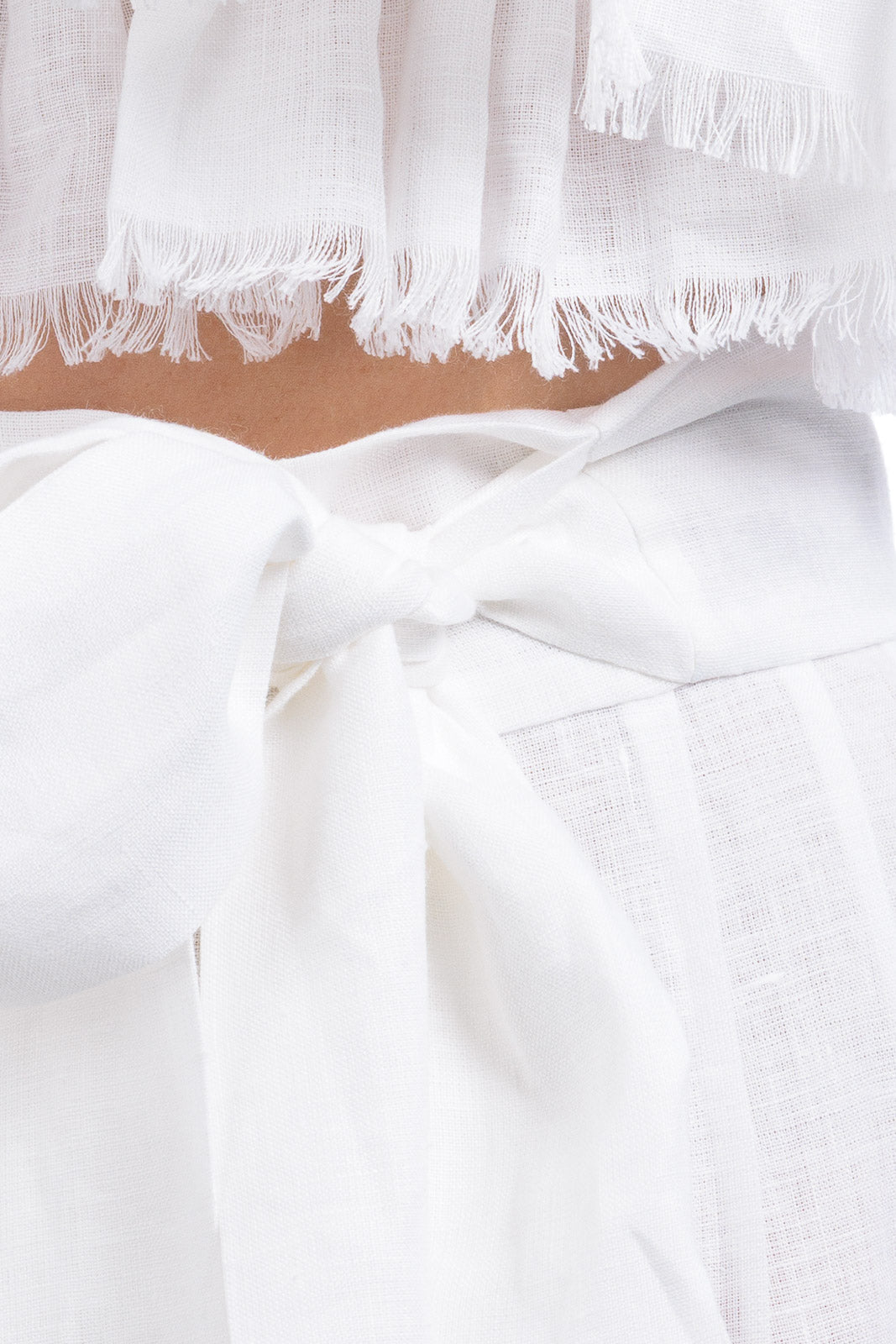 Pure Linen Raffeld Skirt With Elegant Hand - Finished Details - Linen Shirts - by CAPRI LIFESTYLE