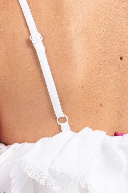 Pure Linen Raffeld Top With Elegant Hand - Finished Details - Women&