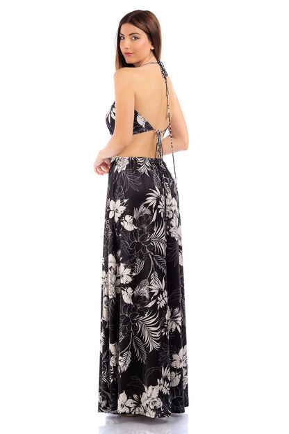 Sexy Hallow Out V-Neck Long Maxi Dress