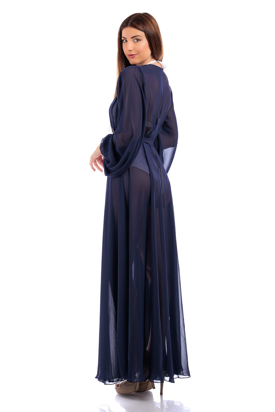 Silk Chiffon Long Robe