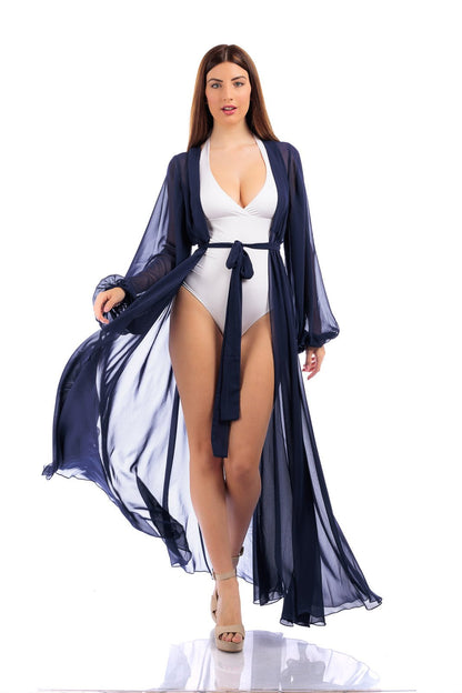 Silk Chiffon Long Robe