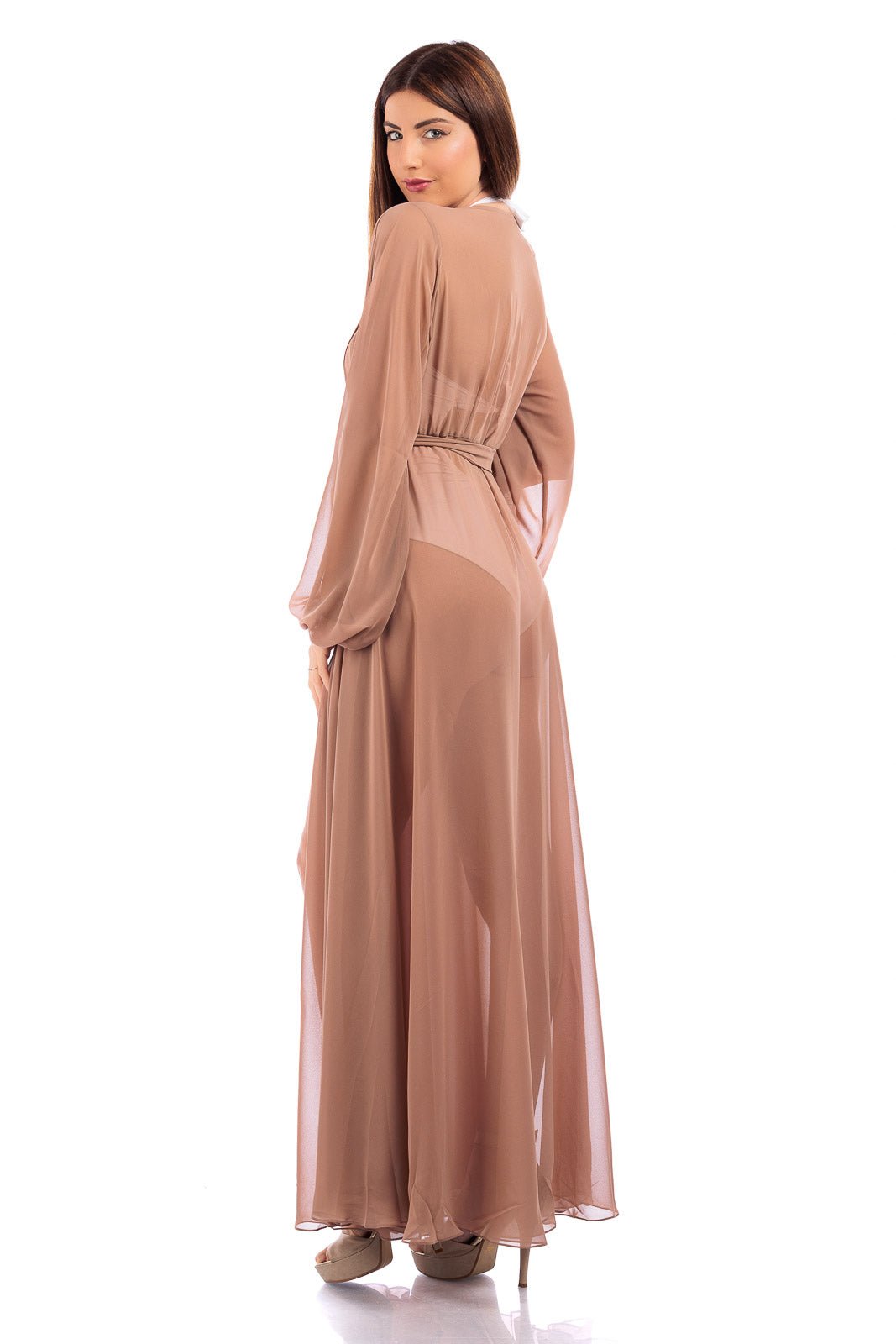 Silk Chiffon Long Robe