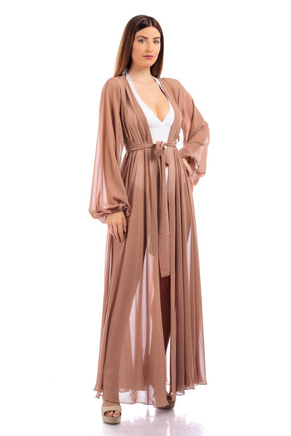 Silk Chiffon Long Robe