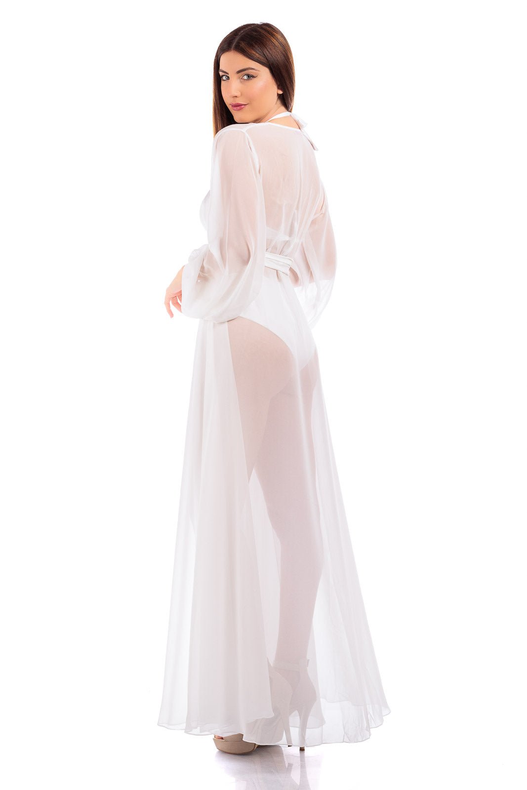Silk Chiffon Long Robe