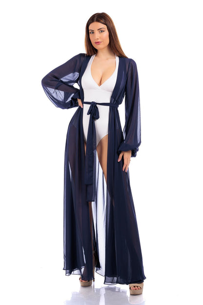Silk Chiffon Long Robe