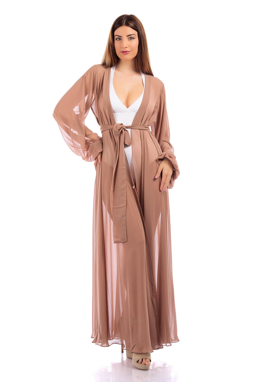 Silk Chiffon Long Robe