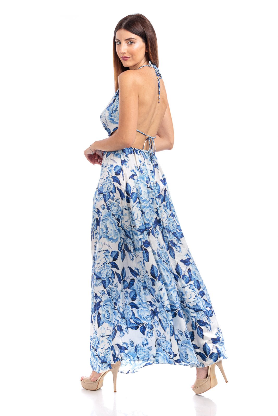 Silk Hallow Silk Out Maxi Dress With Ring - by CAPRI LIFESTYLE