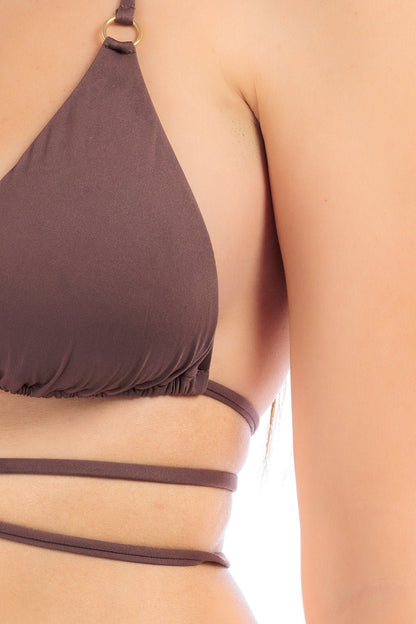 Solid Wrap Triangle Side Tie Bikini