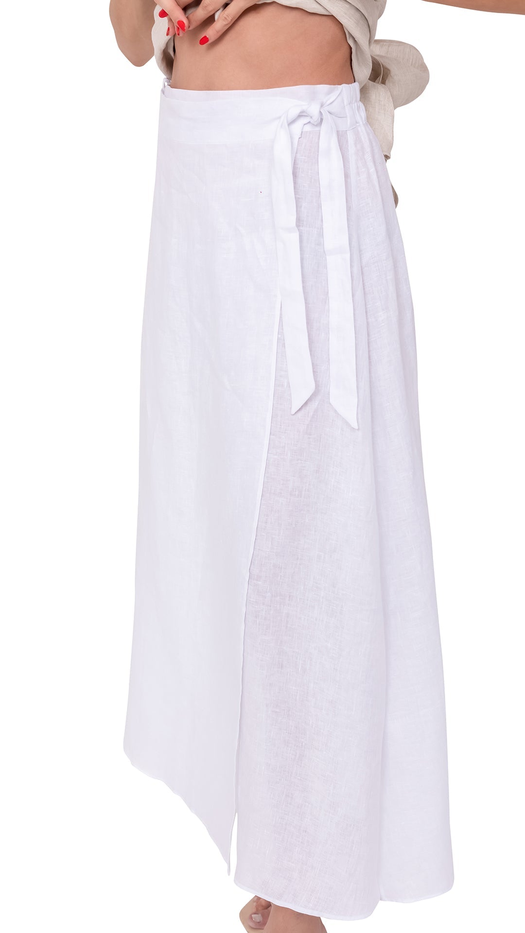 White Linen Skirt - cf-color-white - Women&