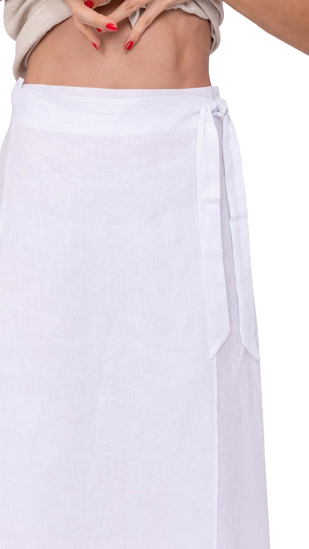 White Linen Skirt - cf-color-white - Women&