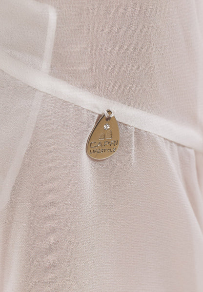 White Plain Long Chiffon Wrap Around Dress - Dresses - by CAPRI LIFESTYLE