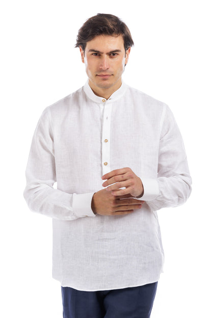 Round Neck Linen Shirt