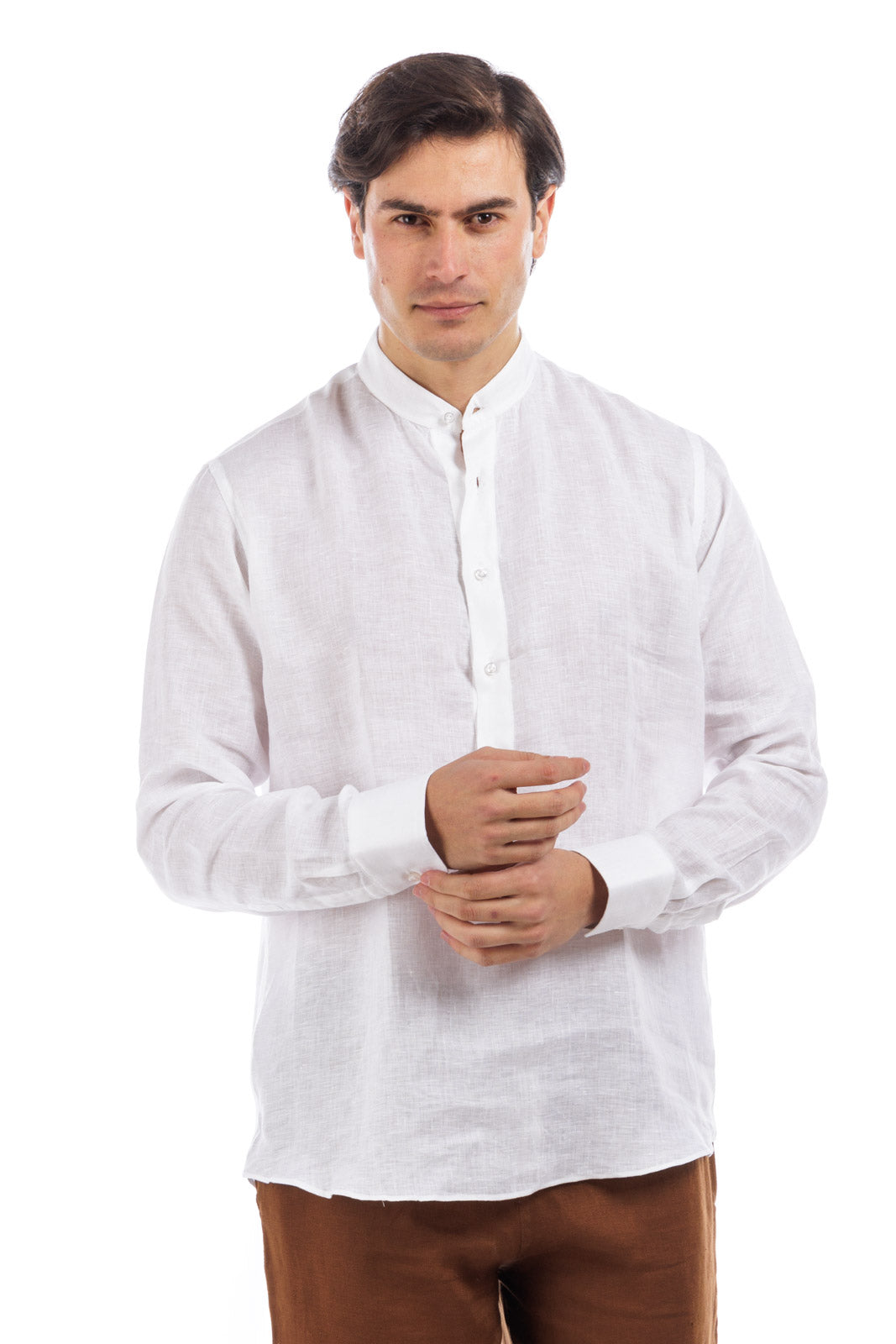 Half Split Button Linen Shirt