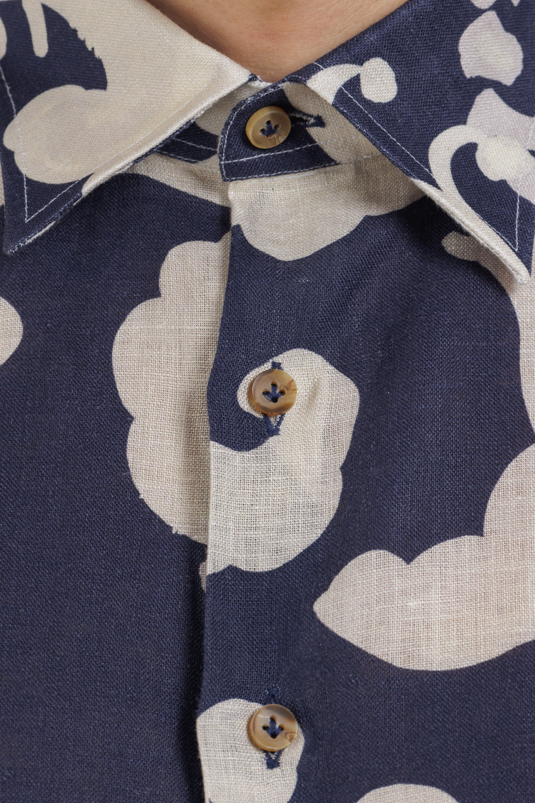 Pattern Full Button Linen Shirt