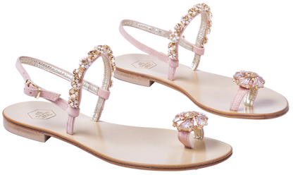 CL02B10-NATNUD-White Flat Ladies Sandals - CAPRI LIFESTYLE READY MADE GARMENTS TRADING L.L.C