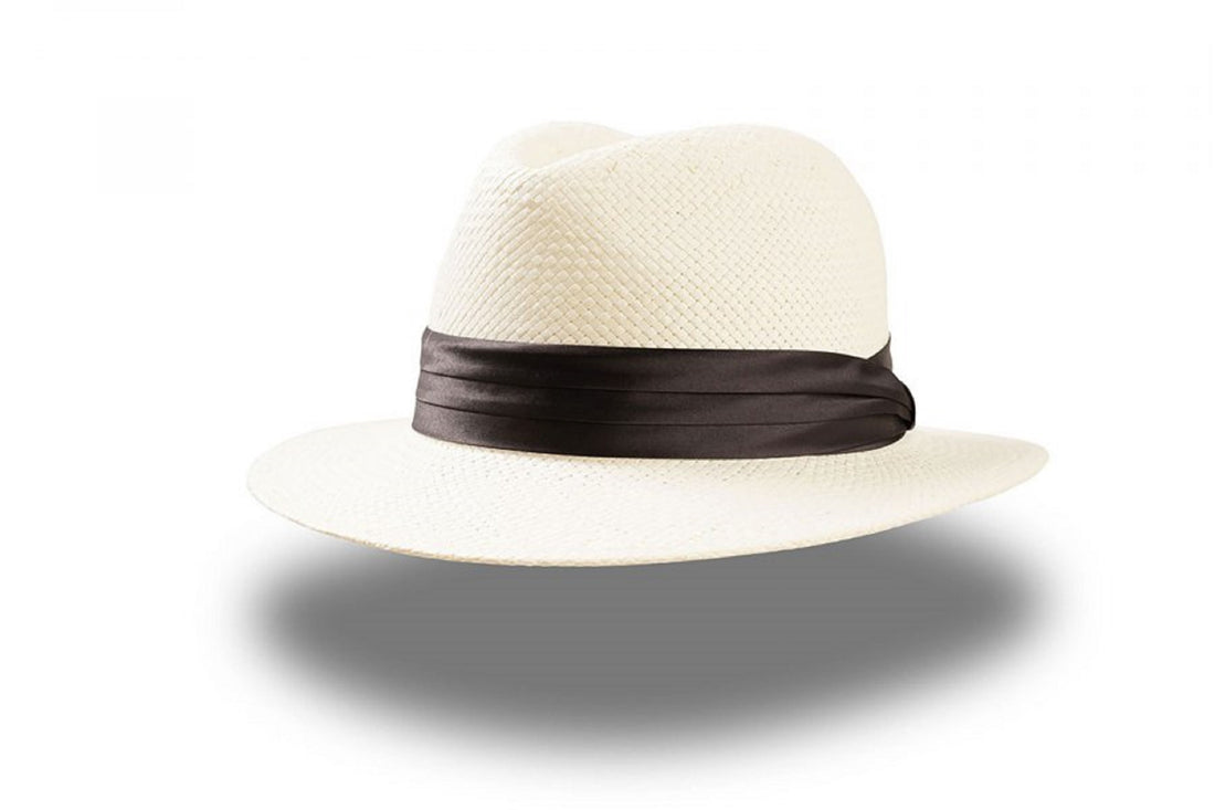Fedora Straw Hat with Satin Strap